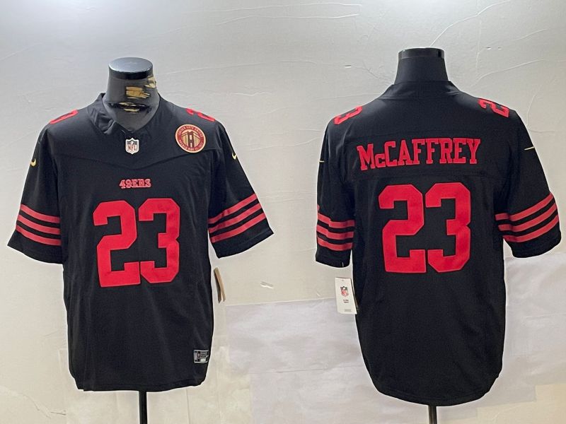 Men San Francisco 49ers #23 Mccaffrey Black Three generations 2024 Nike Vapor Limited NFL Jersey style 3->san francisco 49ers->NFL Jersey